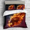 Football Design Duvet Cover Set | Athletic Sports Football Field Touchdown Prints Bedding Set | with Soft Duvet Cover+2 Pillow Shams(3pcs) or Sheet (4pcs) (A,Queen-3PCS) view 1
