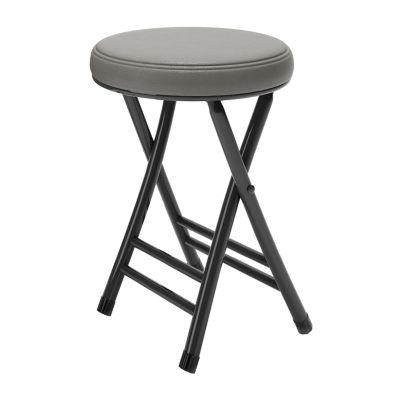 20in Foldable Tall Bar Stool with Footrest, No Assembly, Portable Kitchen Folding Chair for Adults with 265lb Capacity(Black-Gray)