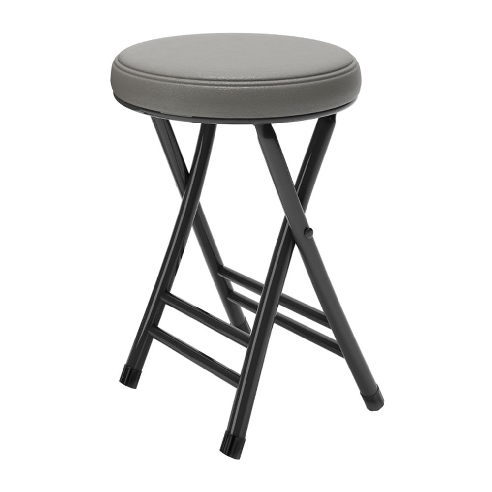 20in Foldable Tall Bar Stool with Footrest, No Assembly, Portable Kitchen Folding Chair for Adults with 265lb Capacity(Black-Gray)