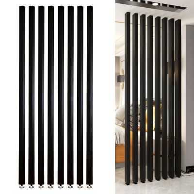 LXLZYXSF 8Pcs Extra Tall Posts Partition Screen Floor to Ceiling Room Divider, Black Metal Modern Simple Living Room Wall Separation, Indoor Home Decor(115cm/3.8ft/45.3" High)