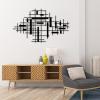 Metal Abstract and Geometric Wall Art, Line Art Decor, Modern Luxury Style - Minimalist Metal Wall for Living Room (Black, 59"x36" | 150x90cm) view 2