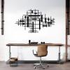 Metal Abstract and Geometric Wall Art, Line Art Decor, Modern Luxury Style - Minimalist Metal Wall for Living Room (Black, 59"x36" | 150x90cm) view 3