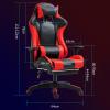 Computer Gaming Chair with Footrest and Lumbar Support Ergonomic High Back Video Game Chairs with Swivel Seat and Headrest Height Adjustable Racing Style Office Computer Game Chair,One Size, Black view 2