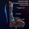 Computer Gaming Chair with Footrest and Lumbar Support Ergonomic High Back Video Game Chairs with Swivel Seat and Headrest Height Adjustable Racing Style Office Computer Game Chair,One Size, Black view 3