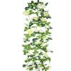 ACRYCS 2 Pcs Artificial Rose Flower Garland Outdoor White 15.8ft Fake Vines Silk Flowers Hanging Rose Ivy Vines for Bedroom Wedding Arch Decor Flower Garland for Backdrop Wall Party Garden Centerpiece view 1