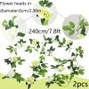 ACRYCS 2 Pcs Artificial Rose Flower Garland Outdoor White 15.8ft Fake Vines Silk Flowers Hanging Rose Ivy Vines for Bedroom Wedding Arch Decor Flower Garland for Backdrop Wall Party Garden Centerpiece view 2