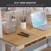 Home Office Computer Desk With Hutch,gaming Desk With Pegboard,large Pc Table Computer Desk With Shelves,study Writing Table Workstation For Home Office,stainless Steel Frame(47.2", White black) view 4