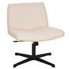 Criss Cross Chair,Stylish and Ergonomic Task Chair for Home Office and Vanity Makeup Room - Low Back, Armless, Cute Design, Sponge Cushion, Height Adjustable (Beige) view 1