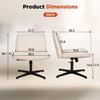 Criss Cross Chair,Stylish and Ergonomic Task Chair for Home Office and Vanity Makeup Room - Low Back, Armless, Cute Design, Sponge Cushion, Height Adjustable (Beige) view 3