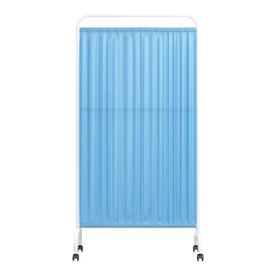 SUZEPER Rolling Room Divider, Folding Partition Privacy Screens, Freestanding Fabric Room Panel, Portable Folding Wall Divider for Office, Room,Restaurant, Hospital(2-Panel, White+Blue)
