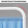 SUZEPER Rolling Room Divider, Folding Partition Privacy Screens, Freestanding Fabric Room Panel, Portable Folding Wall Divider for Office, Room,Restaurant, Hospital(2-Panel, White+Blue) view 3