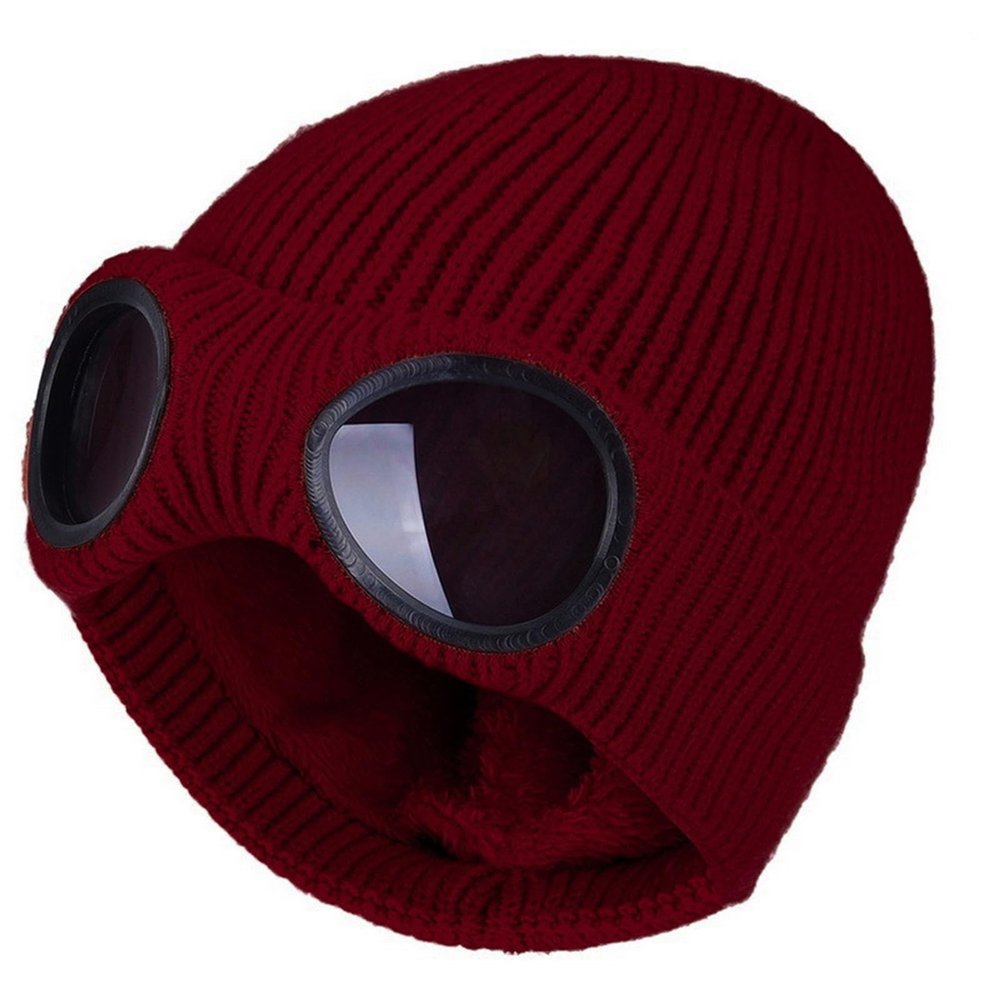 HUIFACAI Ski Goggle Crochet Hat Ski Hat with Goggles Winter Knitted Hat Party Halloween Costume Party Hat