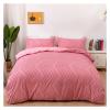 YUSIWOAL Cotton Solid Color Ripple Cut Floral King Size Bedding Set,Bedding Duvet Cover Set(Bianco,Queen) view 2