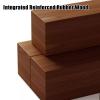 SUZEPER Entrance Shoe Bench with Cushion, 2-Tier Long Wooden Shoe Rack, Mid-Century Modern Storage End of Bed Bench for Hallway Bedroom(L55cm(21.6in), Walnut) view 4