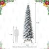Glitzhome 15ft Pre-Lit Flocked Pencil Artificial Christmas Tree, Large Holiday Xmas Tree Chicago Frostwood Spruce with 1400 Warm White Lights and Sturdy Metal Stand for Home, Office, Party Decoration view 3