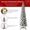 Glitzhome 15ft Pre-Lit Flocked Pencil Artificial Christmas Tree, Large Holiday Xmas Tree Chicago Frostwood Spruce with 1400 Warm White Lights and Sturdy Metal Stand for Home, Office, Party Decoration view 4