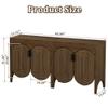 FurSch Fluted Sideboard Cabinet with Storage,Buffet Cabinet with Adjustable Shelves,Accent Storage Cabinets with Carved Arc Door Kitchen Dining Living Room (Walnut, 4 Doors) view 2