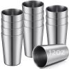 Ziliny 12 Pack Stainless Steel Cups 12oz Double Wall Vacuum Cup Stackable Insulated Metal Tumbler Drinking Glasses for Party Bar Travel Camping Outdoor and Home(Sliver) view 1