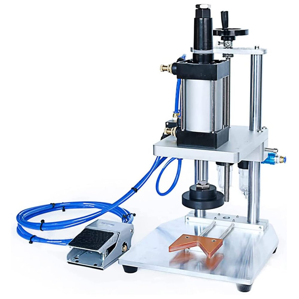 Stainless Steel Press Capping Machine, Manual Perfume Bottle Sealing Crimping Machine, Adjustable Height, with Positioning Plate for Plastic Bottle/Glass Bottle/Metal Cans Tools Capper