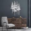 Metal Pine Tree Wall Decor, Forest Wall Art, Tree Metal Sign, Botanical Home Art, Nature Lovers Gift, Home Decor Living Room (Silver, 24"x17" | 60x42cm) view 1