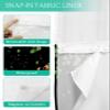 No Hook Shower Curtains with Snap in Liner, Mushrooms Frog Waterproof Fabric Shower Curtain, Spring Summer Botanical Classic Black Double Layers & See-Through Top Window Bathroom Curtains 72''x72'' view 3