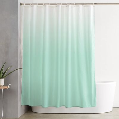 Ruian Store Shower Curtains for Bathroom-66x72in,Gradient White and Mint Green Waterproof Bath Curtain Grommet Shower Curtain Set with Hooks,Abstract Minimalism Modernity Washable Bath Accessories