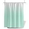 Ruian Store Shower Curtains for Bathroom-66x72in,Gradient White and Mint Green Waterproof Bath Curtain Grommet Shower Curtain Set with Hooks,Abstract Minimalism Modernity Washable Bath Accessories view 2