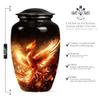 YATHABHISA Phoenix Bird Urns, Decorative Urns, Large & Small Keepsake for Men & Women, Burial Urns for Adult Human Ashes, Memorial Urn, Combo of 1 Large Urn with Velvet Bag and 1 Small Keepsake view 2