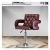 Etlegor Tall Bar Stools, Modern Square Oil Wax Skin Adjustable BarStools Counter Height Stools with Arms and Back Bar Chairs 360 Swivel Upholstered Bar Stool(Brown,41x39-54cm) view 1
