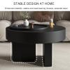 HXFAAFXH Round Black Coffee Tables for Living Room,Modern Coffee Table with Hidden Storage Compartment,Round Center Tables with Storage for Home Office,Furniture Home Decor view 3