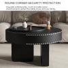 HXFAAFXH Round Black Coffee Tables for Living Room,Modern Coffee Table with Hidden Storage Compartment,Round Center Tables with Storage for Home Office,Furniture Home Decor view 4