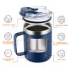 ALOUFEA 12oz Insulated Coffee Mug Cup with Handle, Stainless Steel Travel Coffee Mug with Flip Lid, Double Wall Vacuum Coffee Tumbler,Ocean Teal view 4