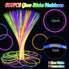 Deekin 600 Pcs 22 Inch Glow Necklaces Sticks Bulk Light up with Connectors Party Neon Glow in the Dark for Carnival Birthday Festivals Raves Wedding Favors view 3