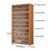 Shoe Organizer Shelf Multi-Layer Bamboo Shoe Cabinet with Flip-up Doors, Free Standing Adjustable Shoe Rack Organizer for Hallways Bedrooms Entryways Shoe Shelf for Entryway(5-Layers 80cm) view 2