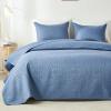 akkialla Twin Quilt Bedding Set,Bluish Grey Ultrasonic Quilt Set,Lightweight Soft Bedspread Coverlet,Modern Style Coin Pattern Bed Cover for All Seasons,2 Piece(1 Quilt,1 Pillow Sham) view 1
