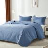 akkialla Twin Quilt Bedding Set,Bluish Grey Ultrasonic Quilt Set,Lightweight Soft Bedspread Coverlet,Modern Style Coin Pattern Bed Cover for All Seasons,2 Piece(1 Quilt,1 Pillow Sham) view 2
