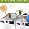 Dryer Sheet Holder with Bamboo Lid,Acrylic Laundry Clear Dryer Sheets Dispenser Container Box for Laundry Room Organization and Storage Holds Sheets,Balls,Clothes Pins,Laundry Pods (1 Pcs/2 Labels) view 2