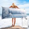 Microfiber Lightweight Beach Towel Sand Free Quick Dry Towel Winter background Towel Lightweight Travel Towels 27.5"x55" Super Absorbent Large Towels Soft Pool Towels for Women Men Camping Swim Sports view 1