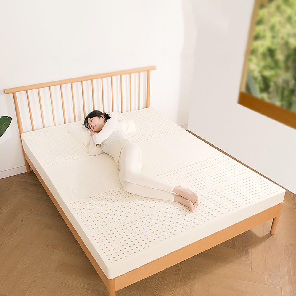 BIRJXVTO Natural Latex Mattresses Massage Single Double Hotel Mattress Family King Queen Twin Full Size - 2/3/4 Inch - Organic Cover Included,3in,120x190cm(47x75in)