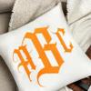 mia'spillow lab Embroidered Monogram Pillow, Personalized Wedding Monogramed Lumbar Pillow, Custom Throw Pillow, Engagement Gift for Couple, Initial Pillow view 4