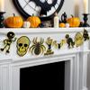 KatchOn, Iridescent Black and Gold Halloween Garland - Huge 10 Feet, No DIY | Skeleton Garland for Halloween Party Decorations Indoor | Spooky Decor, Skull Decorations | Gothic Decor view 1
