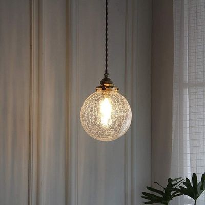 DXYC Nordic Industrial Vintage Loft Simple Glass Ball Pendant Light E27 Chandelier for Kitchen Dining Room Bedroom Ceiling Hanging Lamp