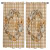 Autumn Orange Plaid Pumpkins Kitchen Curtain 72 Inch Length Window Curtains and Drapes for Cafe/Living Room,2 Panels Window Treatment Rod Pocket Drapery,Thanksgiving Leaves Wreath Berries 104x72 view 1