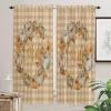 Autumn Orange Plaid Pumpkins Kitchen Curtain 72 Inch Length Window Curtains and Drapes for Cafe/Living Room,2 Panels Window Treatment Rod Pocket Drapery,Thanksgiving Leaves Wreath Berries 104x72 view 2