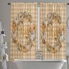 Autumn Orange Plaid Pumpkins Kitchen Curtain 72 Inch Length Window Curtains and Drapes for Cafe/Living Room,2 Panels Window Treatment Rod Pocket Drapery,Thanksgiving Leaves Wreath Berries 104x72 view 3