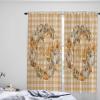 Autumn Orange Plaid Pumpkins Kitchen Curtain 72 Inch Length Window Curtains and Drapes for Cafe/Living Room,2 Panels Window Treatment Rod Pocket Drapery,Thanksgiving Leaves Wreath Berries 104x72 view 4