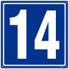 8x8" Parking Lot Number 14 Sign - High-Intensity Grade Aluminum, Weatherproof, Fade-Resistant, Curbside Number, Blue/White, Ideal for Outdoor and Indoor Use view 1