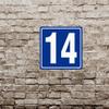 8x8" Parking Lot Number 14 Sign - High-Intensity Grade Aluminum, Weatherproof, Fade-Resistant, Curbside Number, Blue/White, Ideal for Outdoor and Indoor Use view 3