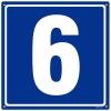 8x8" Parking Lot Number 6 Sign - High-Intensity Grade Aluminum, Weatherproof, Fade-Resistant, Curbside Number, Blue/White, Ideal for Outdoor and Indoor Use view 1