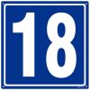 12x12" Parking Lot Number 18 Sign - High-Intensity Grade Aluminum, Weatherproof, Fade-Resistant, Curbside Number, Blue/White, Ideal for Outdoor and Indoor Use view 1